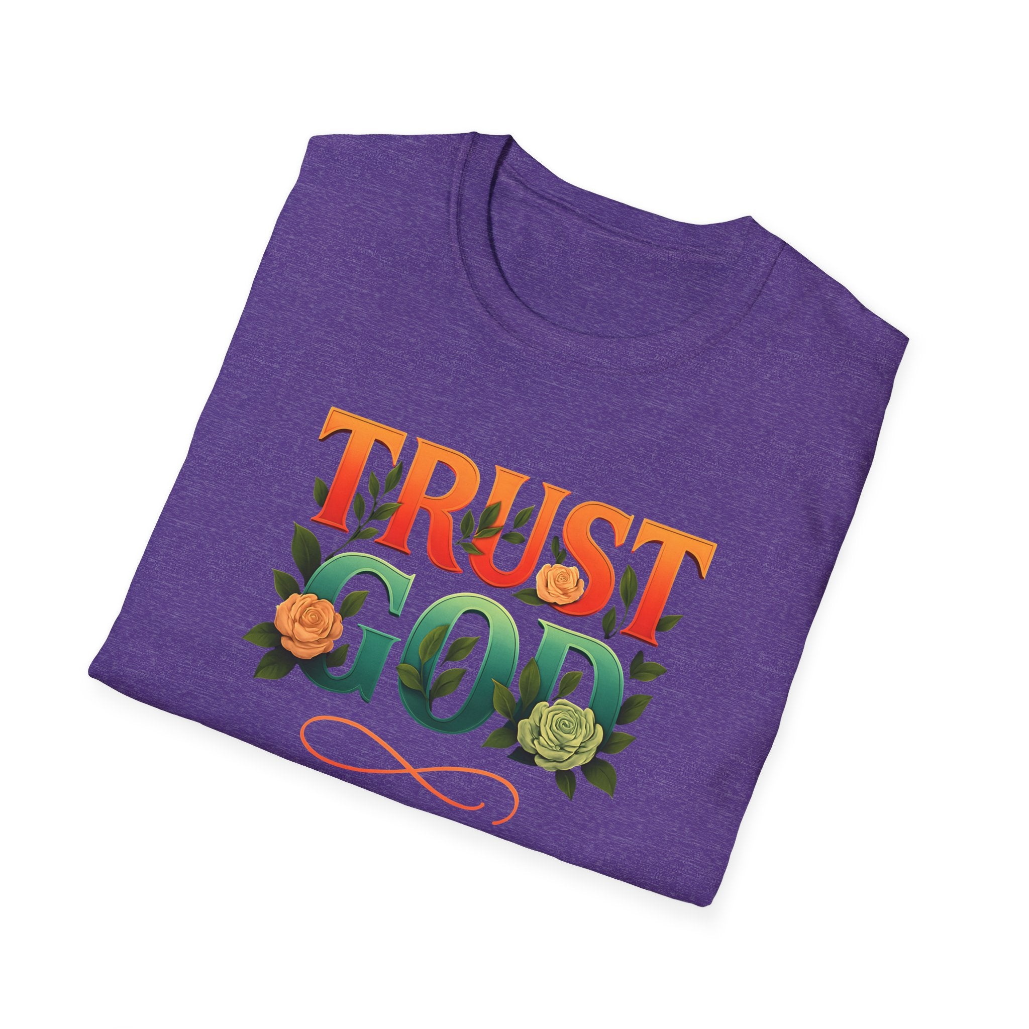 Trust God Floral Design T-Shirt
