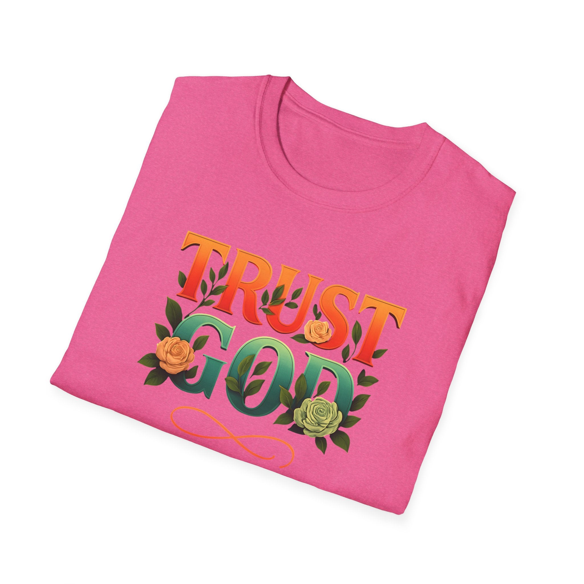 Trust God Floral Design T-Shirt