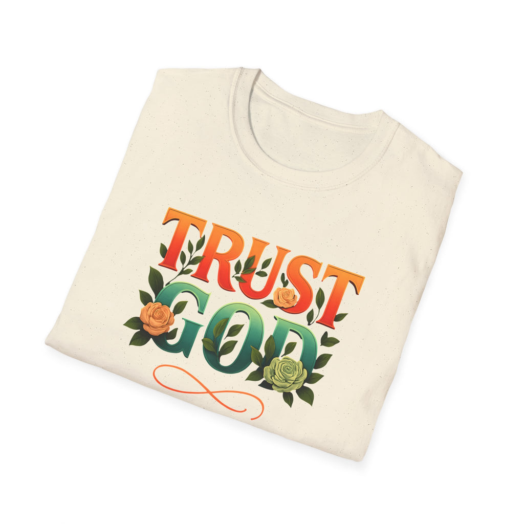Trust God Floral Design T-Shirt