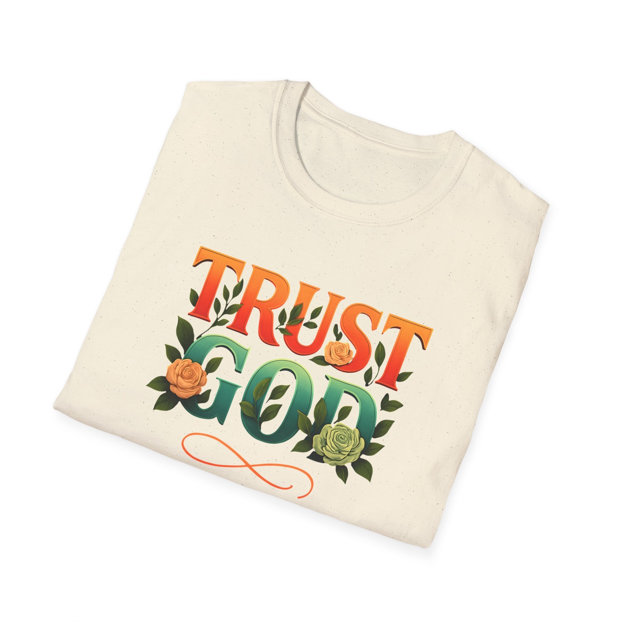 Trust God Floral Design T-Shirt